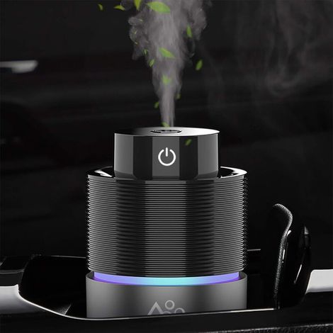 Diffusore di oli essenziali per auto – Umidificatore USB da 200 ml con LED a 7 colori, design compatto e silenzioso