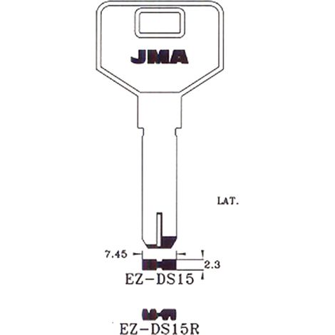 Clé vierge JMA EZ-DS15R pour serrures Ezcurra, acier haute résistance - Lot de 10