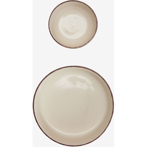 SKLUM Set aus 2 Schalen aus Steingut Ronilena Tapioka Beige - Braun