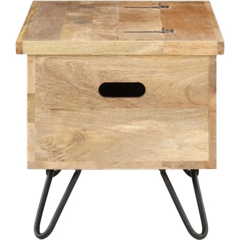vidaXL Aufbewahrungstruhe aus Mangoholz 90x40x45 cm Natur
