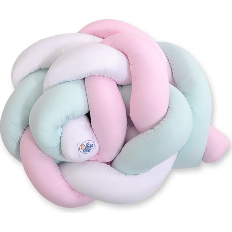 Geflochtenes Bettnestchen – weiß, rosa und mint (1/5)