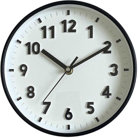 Horloge murale moderne et simple de 20 cm (8 pouces) couleur bonbon silencieuse pour l'heure - Blanche (1/5)