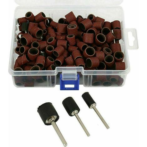 Ortviai Kit de 252 pièces pour meuleuse rotative – tambours abrasifs en oxyde d’aluminium, diamètres variés (1/5)