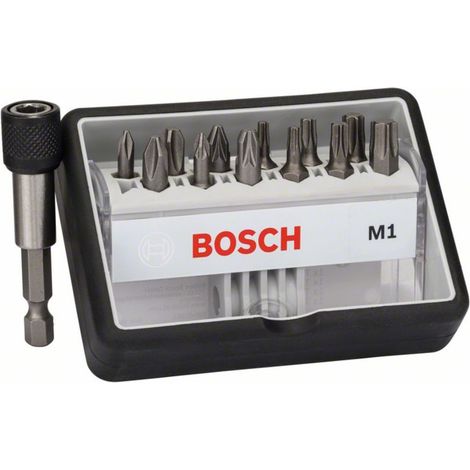 Embouts de vissage courts qualité extra-dure Robust Line, set de 12 pièces + 1 (M) 25 mm, 12 + 1 pièce (1/4)