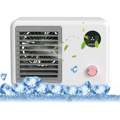 Kleiner, leiser USB-Ventilator für den Schreibtisch, 3 Geschwindigkeitsstufen, Sprühfunktion, ideal für Zuhause, Zimmer oder Büro.