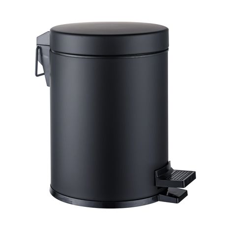 Fortifura Calvi poubelle à pédale - 5 litres - ronde - noir mat (1/3)