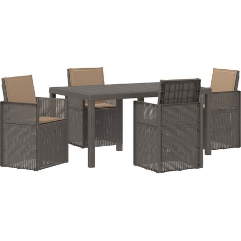Maison Exclusive - Ensemble de salle à manger pour jardin 5 pc Gris clair et Taupe (1/5)