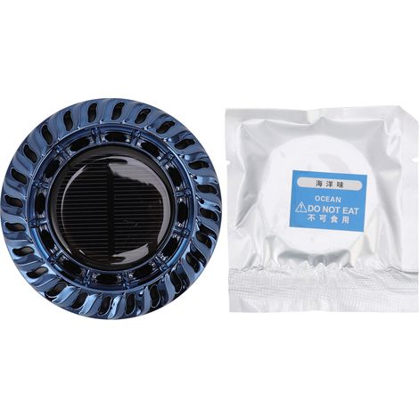 Diffuseur de Parfum de Voiture Solaire Rotatif Automatique, Machine d'Aromathérapie Décorative pour Bureau et Maison, Bleu Encre