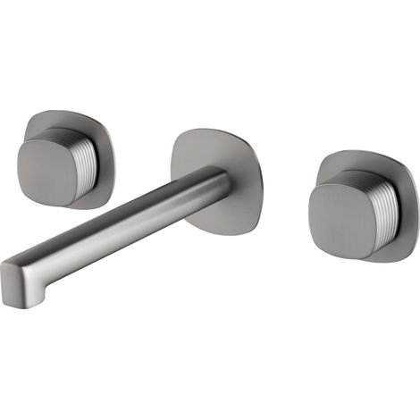 Robinet lavabo encastré bimanche Firenze finition nickel brossé [ IMEX® ]