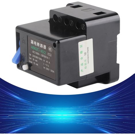 Disjoncteur différentiel AB62C, protection bipolaire, triphasé, quatre fils, 220 V/380 V, 40 A (1/5)