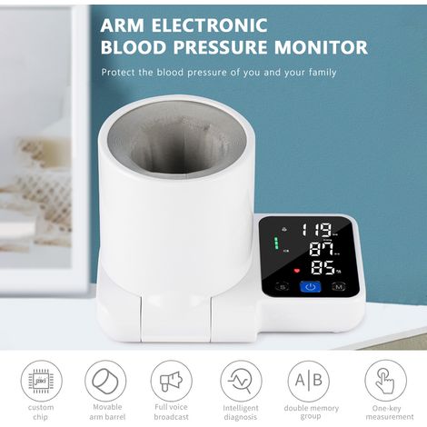 JZIKI ZK-B883 Tensiomètre électronique à bras Tonomètre numérique BP Détection de fréquence cardiaque à diffusion vocale en anglais mobile avec grand écran LED Mémoire 99 2 pour un usage domestique (1/5)
