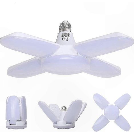 6500K 60W LED-Garagenleuchte, 6800 Lumen, verstellbare Paneele, Werkstatt-Deckenleuchte für Lagerhallen, Turnhallen, E27 (1/5)