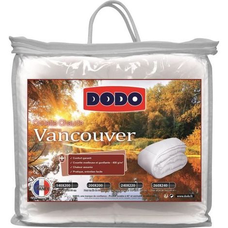 DODO Couette chaude 400gr/m2 VANCOUVER 220x240 cm blanc