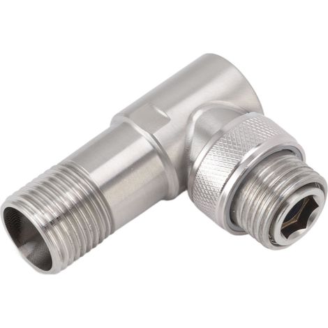 Robinet d'arrêt d'angle mâle G1/2 en acier inoxydable 304, 1 entrée, 2 sorties, conception intégrée, vanne d'arrêt d'eau automatique pour WC, robinet d'arrêt d'angle intégré (1/5)