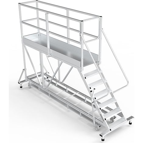 Mobile Plattform mit Geländer total - Maximale Arbeitshöhe 3.20m - PTF2506-PT-KRE (1/5)