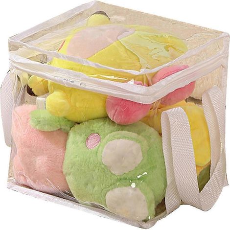 Sacs de rangement transparents pour jouets (S), sacs de rangement pour jouets, sacs de voyage réutilisables en PVC transparent imperméables avec fermeture éclair pour organiser (1/5)