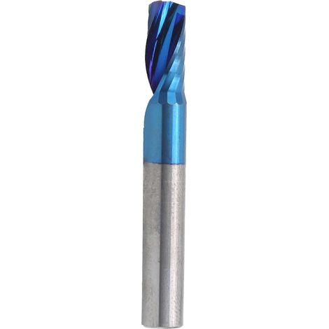 Spiralfräser, Einzelblatt, Wolframstahl, blau plattiert, CNC-Werkzeuge, 6x12x45