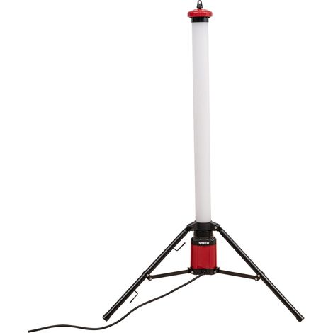 STIER LED-Tower-Baustrahler 360°, 4000 Lumen, 36 W, 6.400 Kelvin, LED-Turm, 120 cm Höhe, hochwertige Polycarbonat-Linse, tageslichtweiß, platzsparend, mit Schultergurt