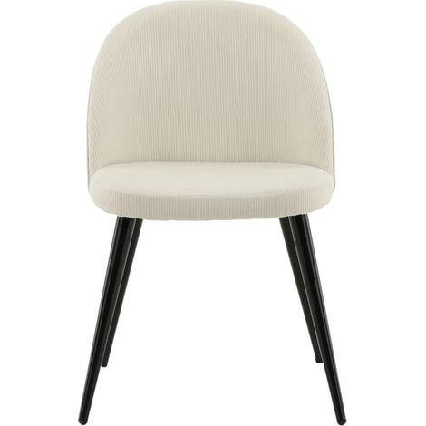 Velvet Chaise de salle à manger en velours, Beige, noir. (1/4)