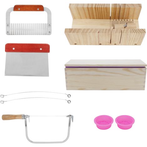 Kit de moules à savon en Silicone, coupe-pain en bois, outil de coupe, bricolage, 9 pièces/ensemble 1200ml