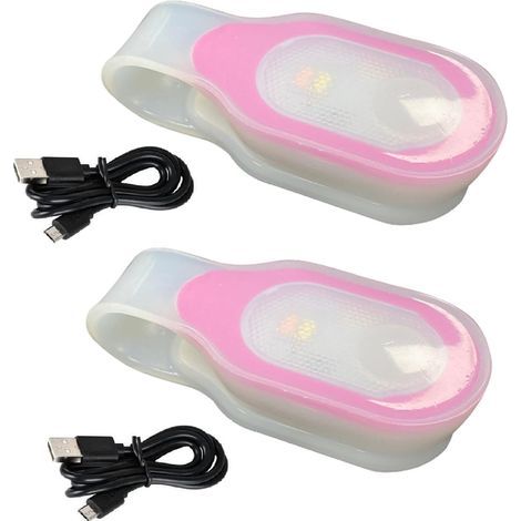 Freigriff-LED-Taschenlampe – Mini-Sicherheitsleuchte mit wiederaufladbarem Clip – Ideal für Körperpflege und Outdoor-Sport – Pink – 2er-Pack (1/5)