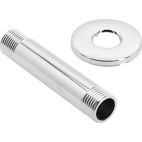 Support de douche en acier inoxydable avec bride pour pommeaux de douche effet pluie fixés au plafond, rallonge de 10 cm, finition chromée, raccord fileté G1/2 (1/4)
