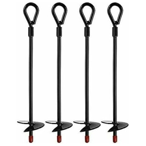 Ancres au Sol , ancrages de terre robustes pour Tarières de 5 Pouces, Ancrage au sol Ensembles pour tentes, auvents, abris, Trampolines et balançoires (4 pcs)