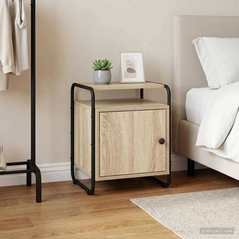 Armoire haute 4 étagères en bois d'ingénierie chêne noir 70 x 42,5 x 185 cm - PANGIVO (1/5)