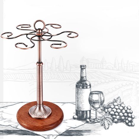 Porte-verres à vin de bureau en fer pour 6 bouteilles, étagère de présentation, organisateur décoratif, bronze (1/5)