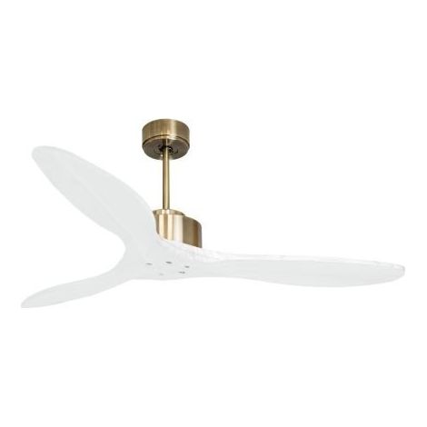 Modulo de KlassFan - Super destratificateur et ventilateur DC 132 cm Laiton pales bois blanc sans Lumière  25 à 40 m²