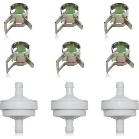 Pair Lot de 3 Filtres à Essence Pour Tondeuse Autoportée, Filtres à Huile avce Colliers de Serrage pour Tuyau d'huile, Remplacement Pour 394358 298090 297298 (1/5)