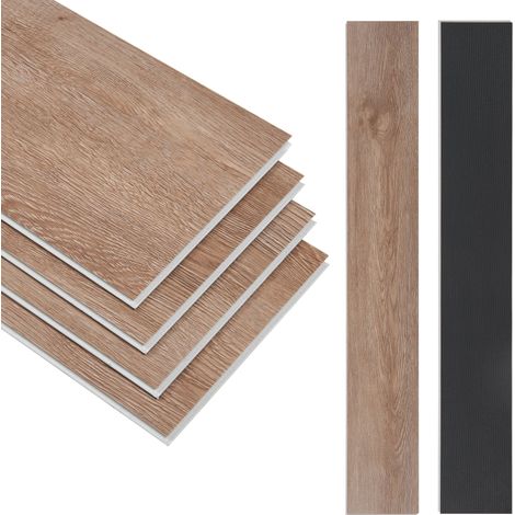 Lot de 40 planches vinyle SPC 8,784 m² 5 mm 122 x 18 cm effet chêne naturel