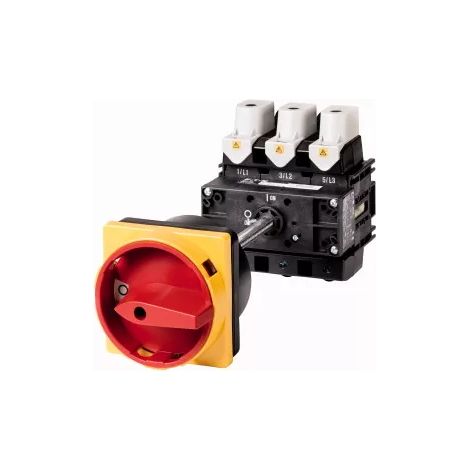 Eaton Hauptschalter, P5, 125 A, Zwischenbau, 3-polig, NOT-AUS-Funktion, mit rotem Drehgriff und gelbem Sperrkranz, abschließbar in 0-Stellung, 280914 (1/2)