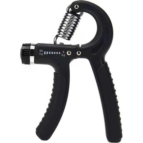 Pince à Main de Gymnastique 5-100Kg, extenseur de Poignet, renforcement de la Main, dynamomètre réglable, poignée de Doigt, Avant-Bras, entraîneur de récupération Musculaire(Black 5-60KG) (1/5)