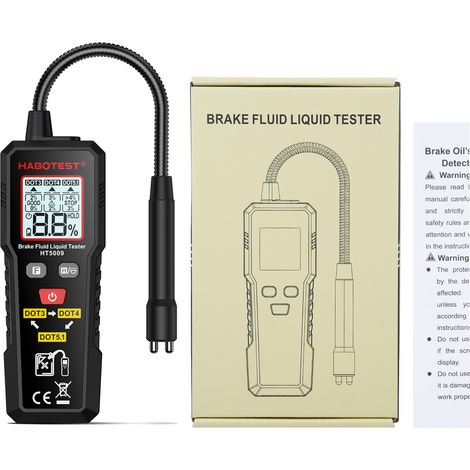 Testeur liquide pour fluide de frein HT5009 – Haute précision avec tube flexible et alarme couleur/ sonore – Compatible DOT3, DOT4, DOT5.1 (1/5)