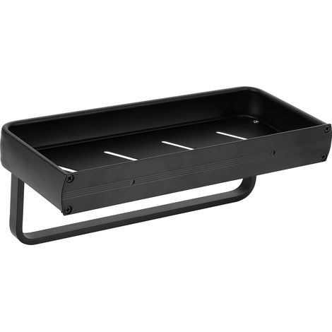 30 cm hohes Badezimmerregal, Wandmontage, Aluminium, Hohlkorb, Organizer mit Stange, einlagig (1/5)