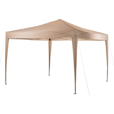 Tonnelle / Pavillon pliable en métal beige 300 x 300 x 260 cm
