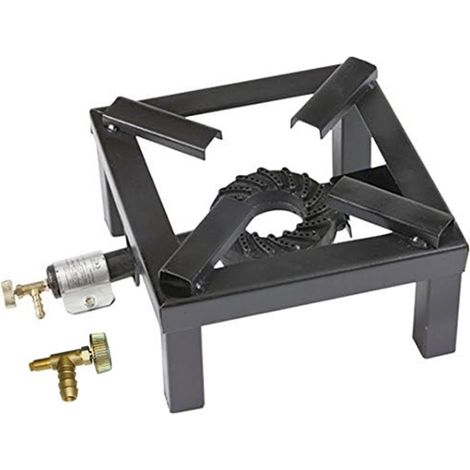 FORNELLONE CM 45 X 45 ROSSO NERO GAS 75 KW GAS BOMBOLA + RUBINETTO GAS METANO