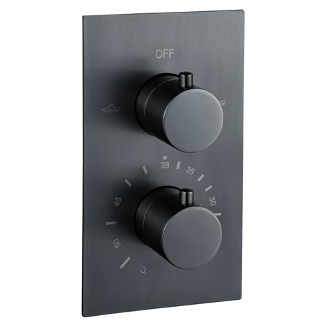 Fortifura Calvi Robinet encastrable avec partie encastrable 2 voies Gun Metal (1/5)