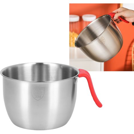Bol en Acier Inoxydable avec Poignée Anti-Dérapant, Profond et Éclaboussure-Résistant pour Fouetter et Servir Salades - 3600ML