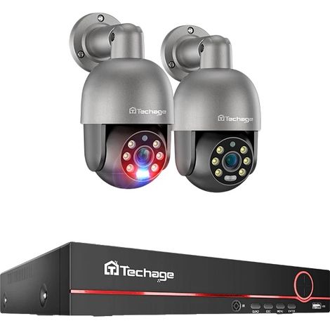 Système de caméra de sécurité CCTV, 8 canaux, détection de mouvement par IA, Caméra PTZ 8CH 2, 1T (1/2)