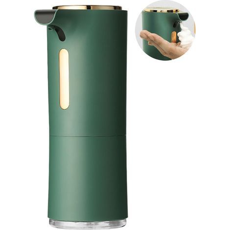(Grün) Automatischer, wandmontierter Seifenspender für Küche und Bad, 300 ml Fassungsvermögen, einstellbar (1/5)