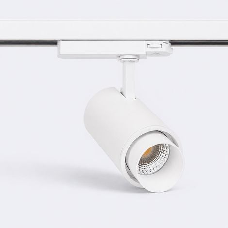 Faretto LED Fasano Bianco 20W Cilindro Regolabile per Binario Trifase 3200K Bianco Caldo (1/4)