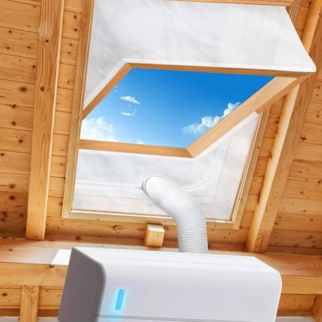 Kit de sellado para aire acondicionado，burlete para ventana de aire acondicionado portátil con cremallera，no requiere perforación (1/5)