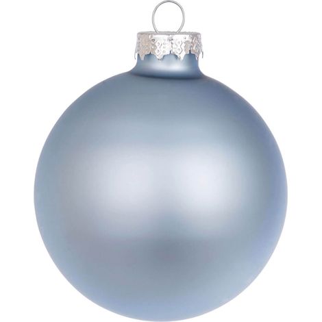 PALLINA DI NATALE IN VETRO D.8CM CELESTE OPACO