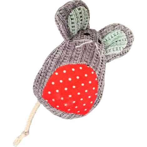 Gioco per gatti natalizio peluche topino red pois 9 cm