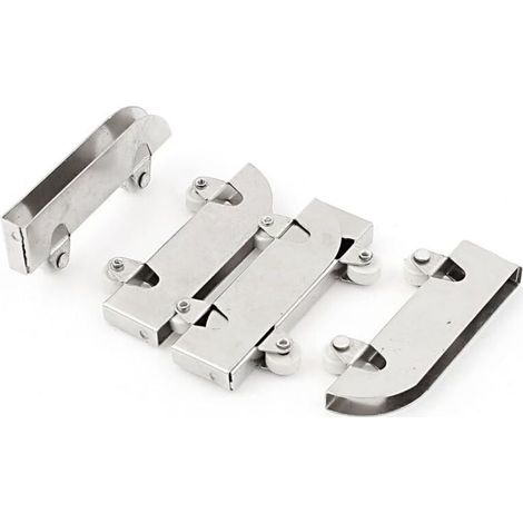 YMYNY piece of rollers for glass sliding doors, double wheels, stainless steel, 5 mm (1/4)