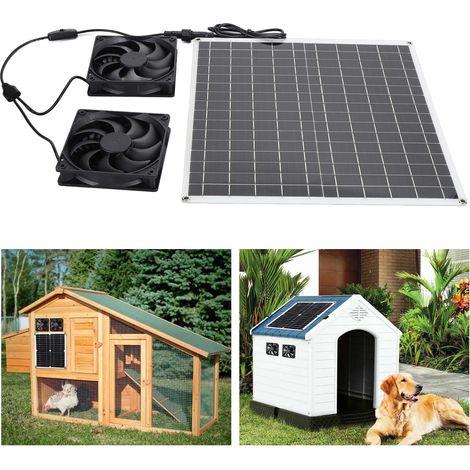 Ventilador extractor solar doble, 3000 rpm, panel monocristalino, IP65, 20 W (1/5)
