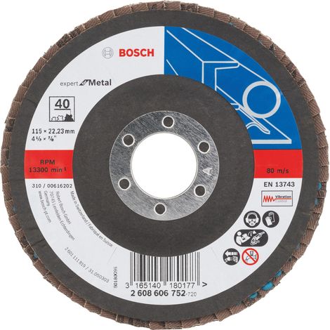 Bosch  Disco  de  láminas  Expert  for  Metal  115  22,23  40  angular  con  placa  de  fibra  de  vidrio  -  2608606752 (1/4)