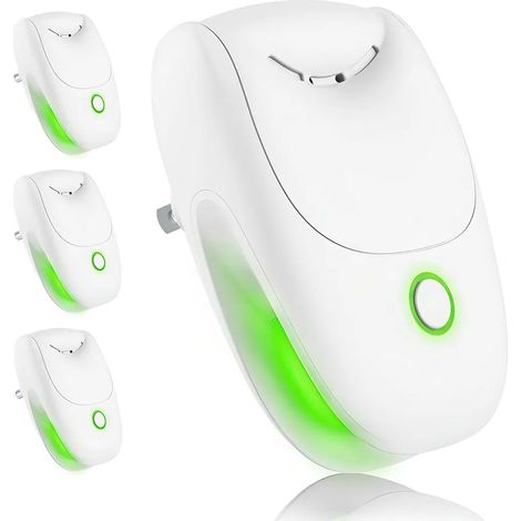 Paquete de 4 mini purificadores de aire enchufables de iones negativos, limpiadores de aire de habitaciones sin filtro de 2 etapas y eliminadores de olores de humo para el hogar y la oficina. (1/5)
